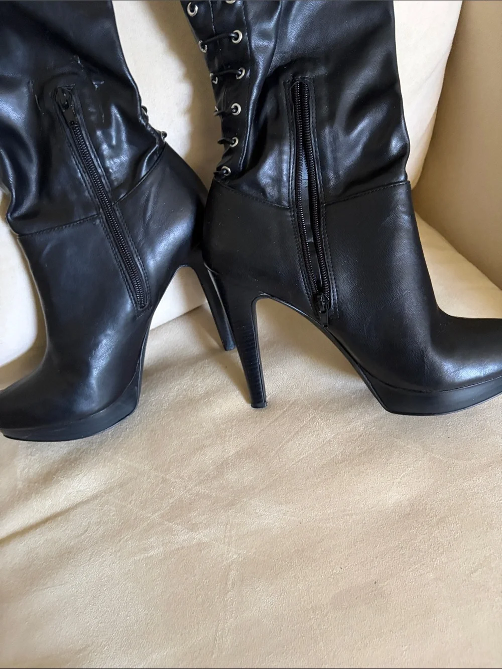 INC International Concepts Black Over-the-Knee Stiletto Boots